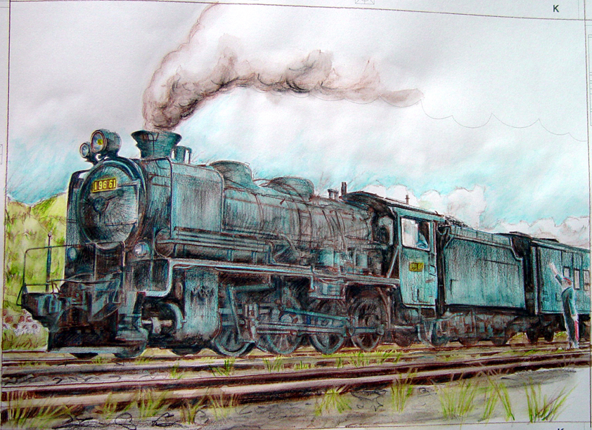 色鉛筆 蒸気機関車
