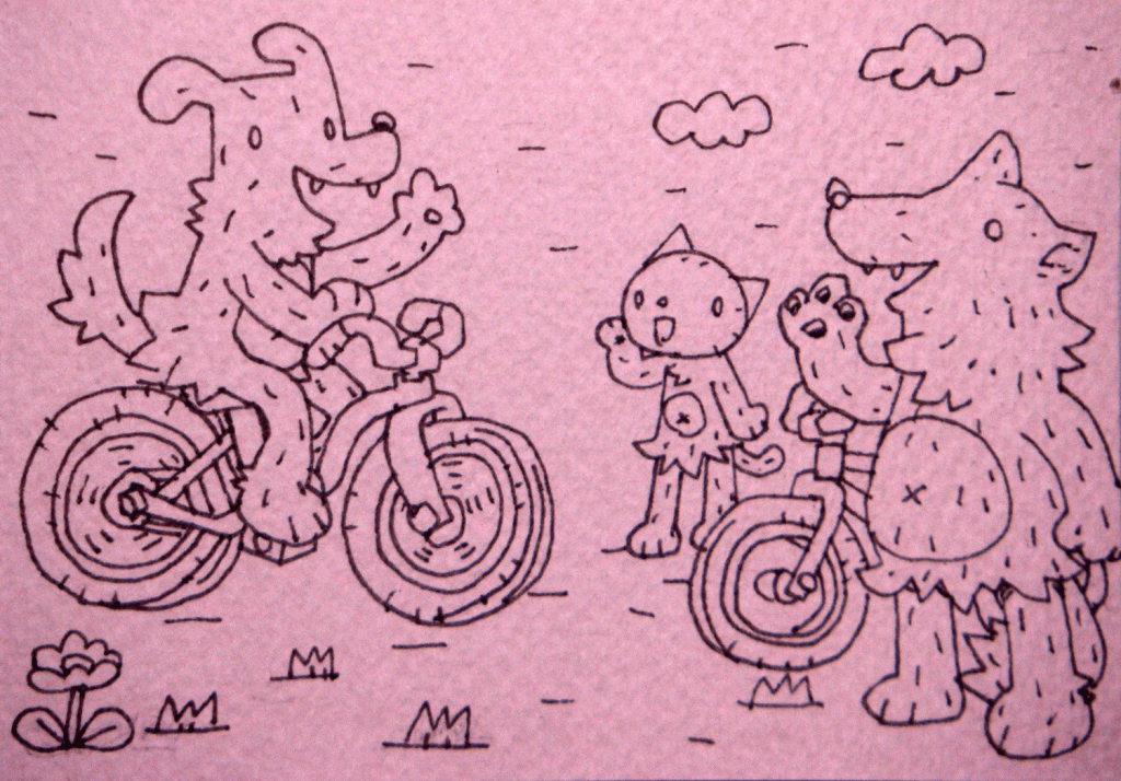 otegami_bike_dog